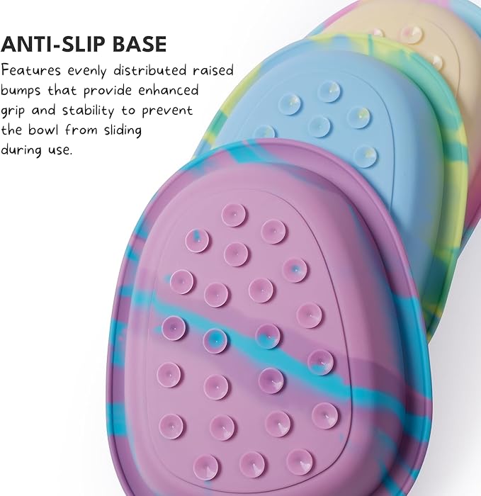 Interactive Dog & Cat Lick Mat Bowls, BPA-Free Silicone Dog Slow Feeder Bowl with Suction Cups, Non Slip Food Bowl for Dogs and Cats, Reduces Boredom, Dishwasher Safe, Cotton Candy