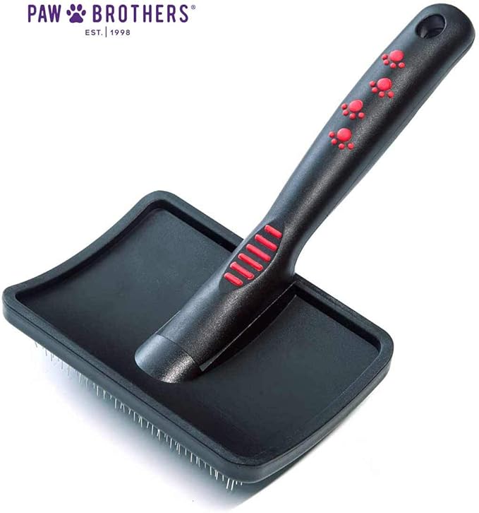 Paw Brothers Soft Pin Curved Slicker Brush for Dogs, Professional Grade, Coated Tips, Maximum Coverage, Gentle on Skin, Medium