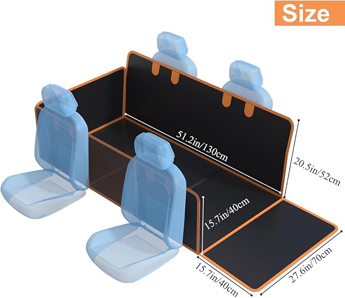 Back Seat Extender Dog Car Seat Cover for Back Seat with Hard Bottom Upgraded Waterproof Material Anti Scratch Safer Easy to Clean