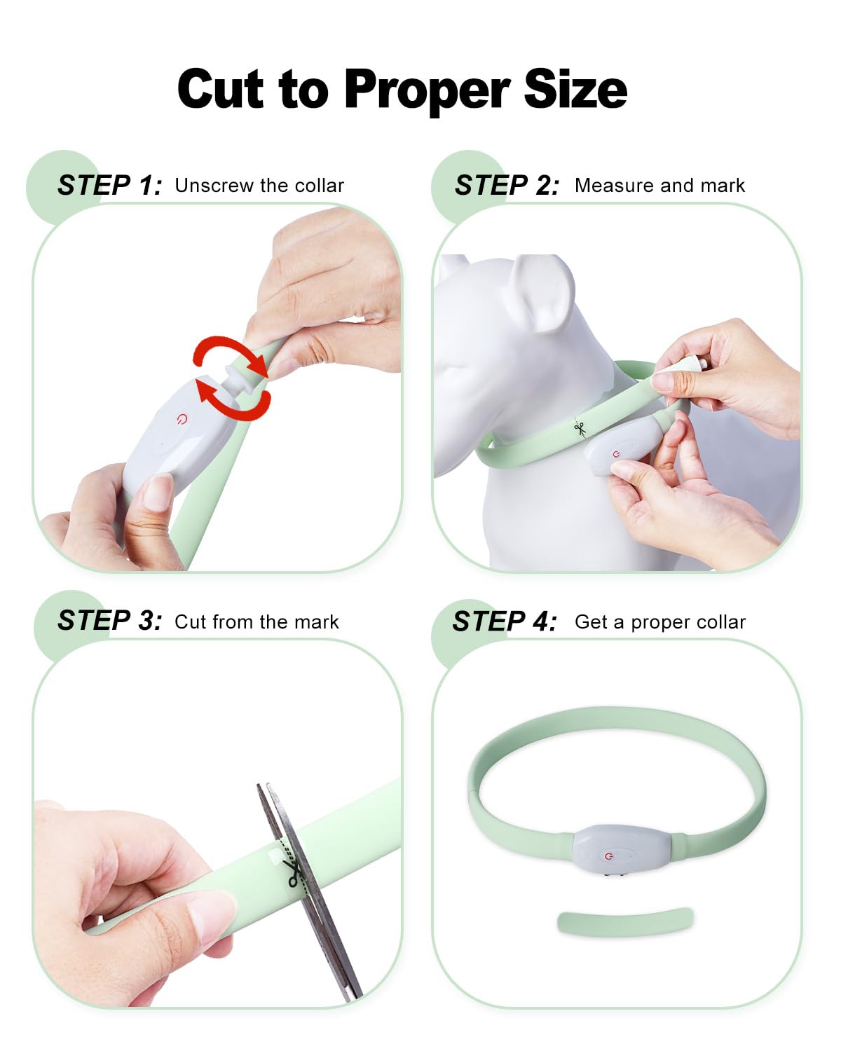 Led Dog Collar,9 Colors Light Up Dogs Collar USB Rechargeable Pet Safety Necklace,Brightest Adjustable Size Dog Collar Lights,High Visibility Glow in The Dark for Night Walking Small Medium Large Dogs