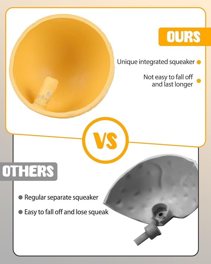 SCHITEC Squeaky Dog Toy Balls, [8 Pack] Latex Rubber Squeak Toys, 3'' Interactive Fetch Pet Ball for Medium Breed Dogs