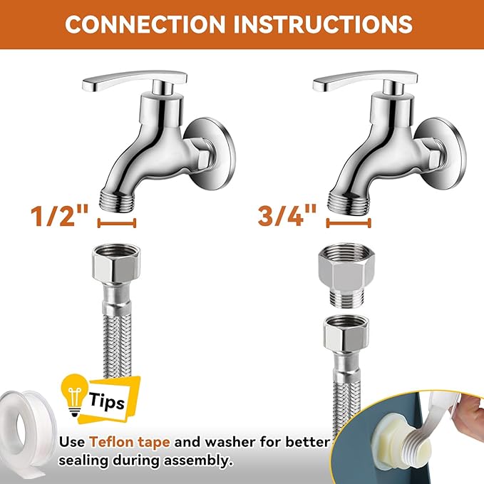 Enjoying Automatic Water Dispenser for Dogs Cats, Automatic Chicken Waterer with 3/4'' Anti-Bite Metal Hose and Float Valve, Outdoor Dog Water Bowl