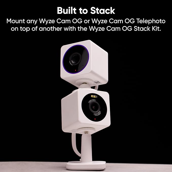 WYZE Cam OG Indoor/Outdoor 1080p Wi-Fi Smart Home Security Camera with Color Night Vision, Motion Detection, 2-Way Audio, Compatible with Alexa & Google, Black (2-Pack), Free Expert Setup