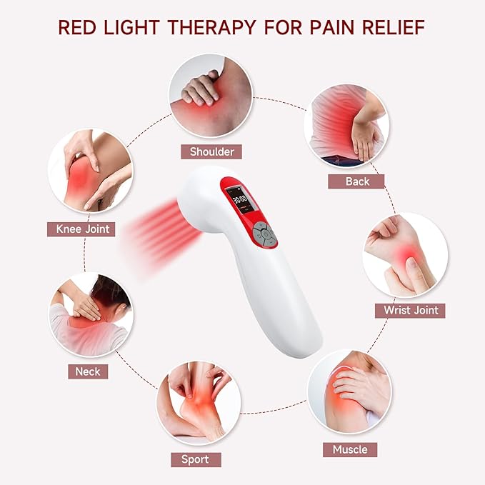 Handheld Red Light Therapy Device for Dogs and Man, LLLT Laser Light Therapy for Pets Pain Relief, Joint Muscle Knee Wrist Ankle, 5000mAh Large Capacity Rechargeable with 5 * 808nm & 10 * 650nm