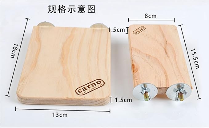 Hypeety Wooden Platform Pet Dwarf Hamster Gerbil Rat Small Animal Sport Exercise Toy Pet Parrot Bird Cage Perches Square Toy (M)