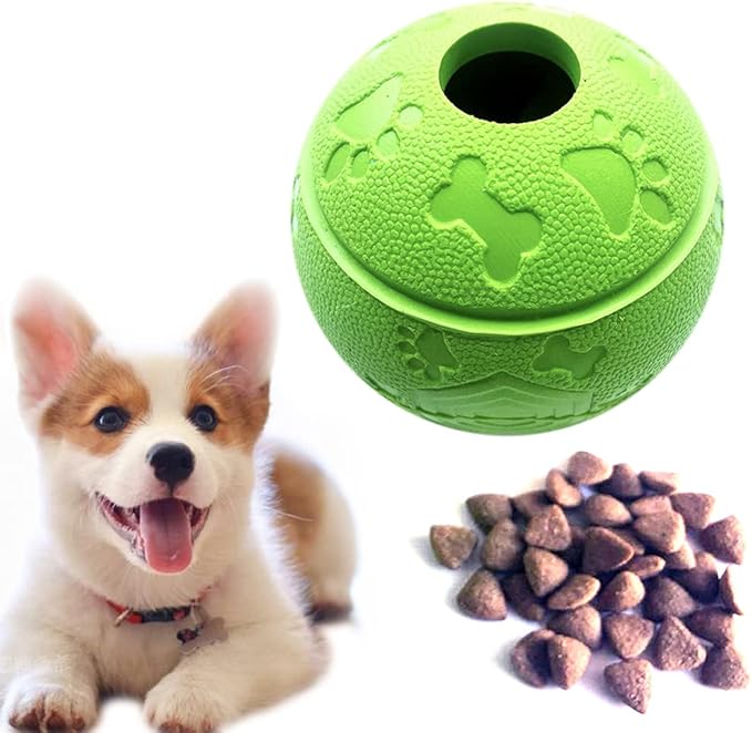 Dog Treat Ball and Toy, Interactive - Pack of 2 (Green, Blue)