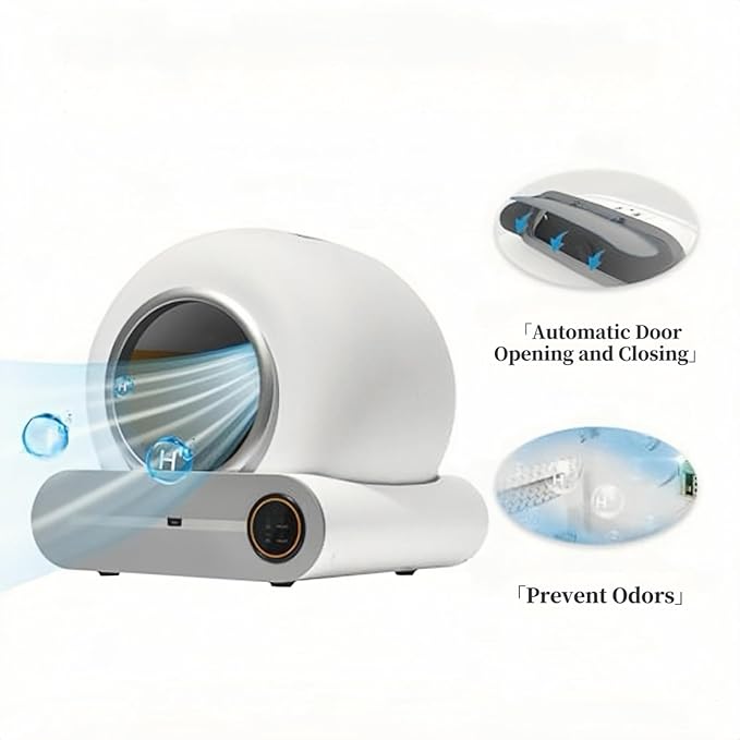 Automatic Cat Litter Box Large Capacity for Multiple Cats,Intelligent Self-Cleaning Cat Litter Box with APP Control, Self Cleaning Large Cat Toilet, Automatic Cleaning, One Click Sand Change