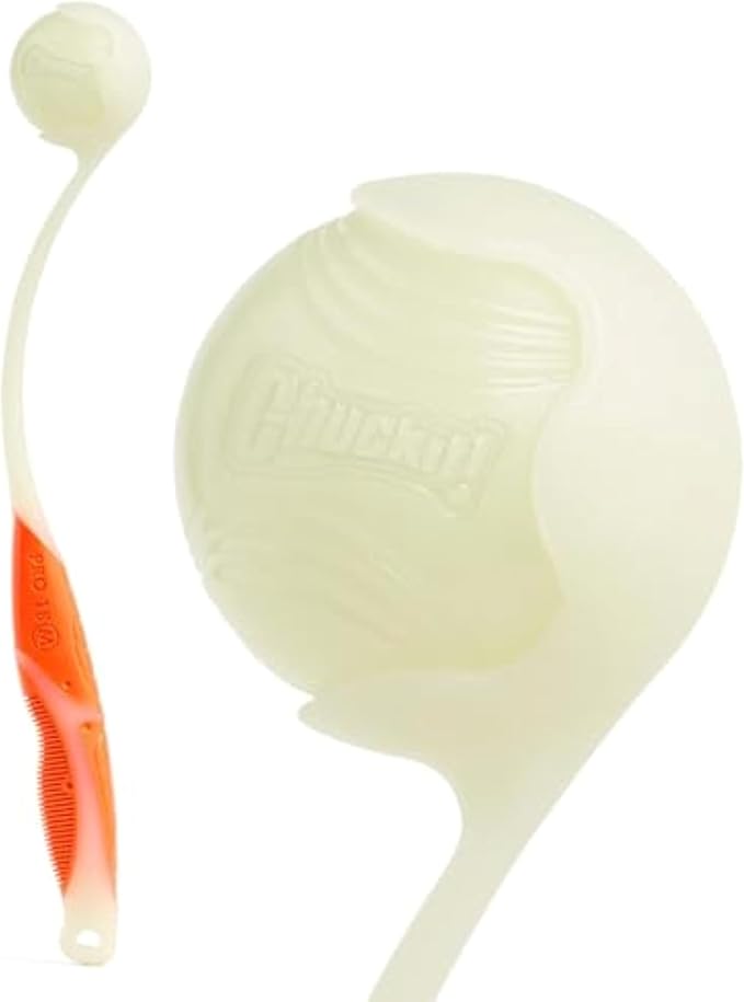 Chuckit Pro Fetch Toy Ball Launcher For Dogs; Compatible With Any Chuckit! Medium Size 18 Inch + Max Glow Ball