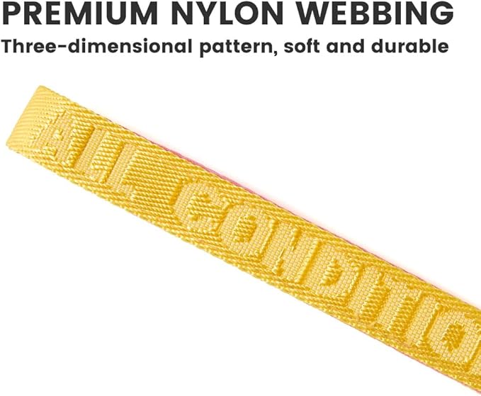 HOWGO Short Dog Leash - Aviation Aluminum Hook Lightweight Padded Handles Rope Traffic Leashes for Large Dogs,No Tangle Dog Leash Coupler,Yellow