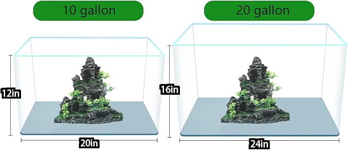 Large Aquarium Decor - Fish Tank Decorations with Mountain View Stone Ornament, Ideal for Betta, Snails, Turtle, Hiding, Climbing, Exploring, Landscaping, Aquascaping