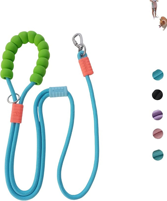 Hands Free Dog Leash,Adjustable Bungee Waist & Crossbody Leash with Comfortable Handle,Heavy Duty Nylon Rope for Small to Large Dogs,Safety Lock for Running,Hiking,Walking (Blue)