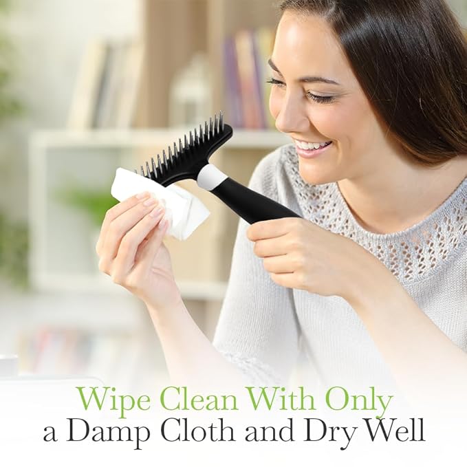 Fuller Brush Undercoat Pet Rake - 33 Sturdy Tapered Steel Pins Inset into Polypropylene Head - Ergonomically Designed Rubberized Handle - Reduce Tangles, Remove Loose Undercoat for Shed-Free Groom