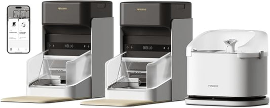 Bundle of PETLIBRO RFID Smart App Cat Water Fountain 2.4G Wi-Fi, 101oz/3L Fountain with Collar Tag+PETLIBRO Upgraded RFID Automatic Cat Feeder, 5G Wi-Fi Pet Feeder, 3L Feeder with Collar Tag,