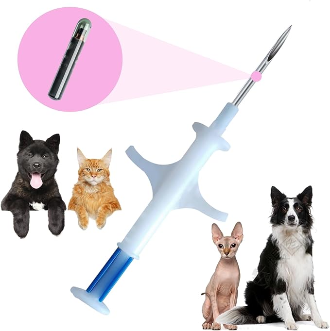 ISO Dog ID Microchip for Dogs and Cats 15 Gauge 1.4X8mm Size 10 Pack Universal Standard ISO 11784/5 134.2Khz Unique 15 ID Numbers