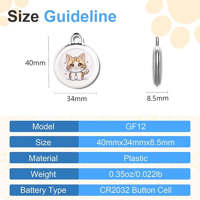 GPS Tracker for Vehicles - Real-Time Tracking Device with Global Coverage for Cars, Kids, Cats, and Dogs - No Subscription, Monthly Fees, or SIM Card Required （Cat Style）