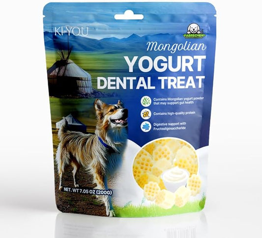 KI-You Mongolian Yogurt for Dogs – Soft Honeycomb Shape for Advanced Dental Care, Probiotic & Prebiotic Rich for Gut Health, for Sensitive Gums (Treat - Small Type)