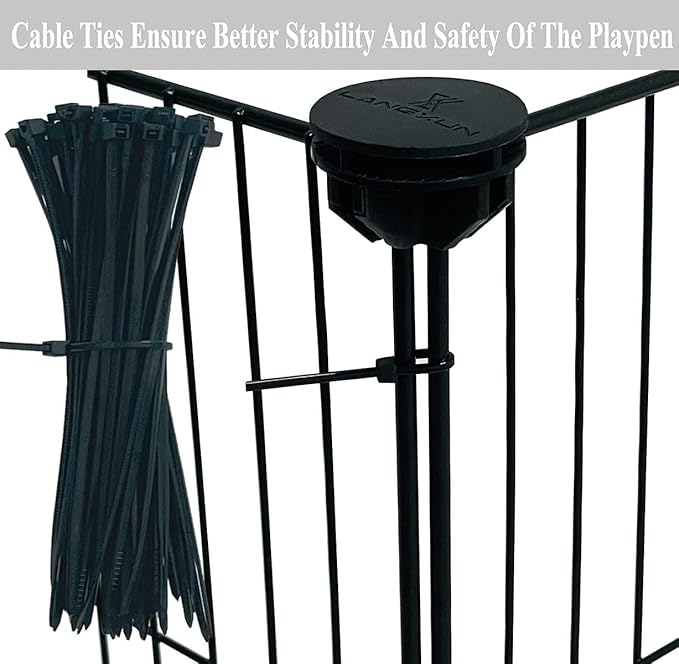 LANGXUN 24pcs DIY Small Animal Pet Playpen with Waterproof Mat, C&C Cage for Puppy Kitten, Rabbit Cage,Guinea PigsGuinea Pig Cages | Indoor & Outdoor Portable Metal Wire Yard Fence, Metal Pet Panels