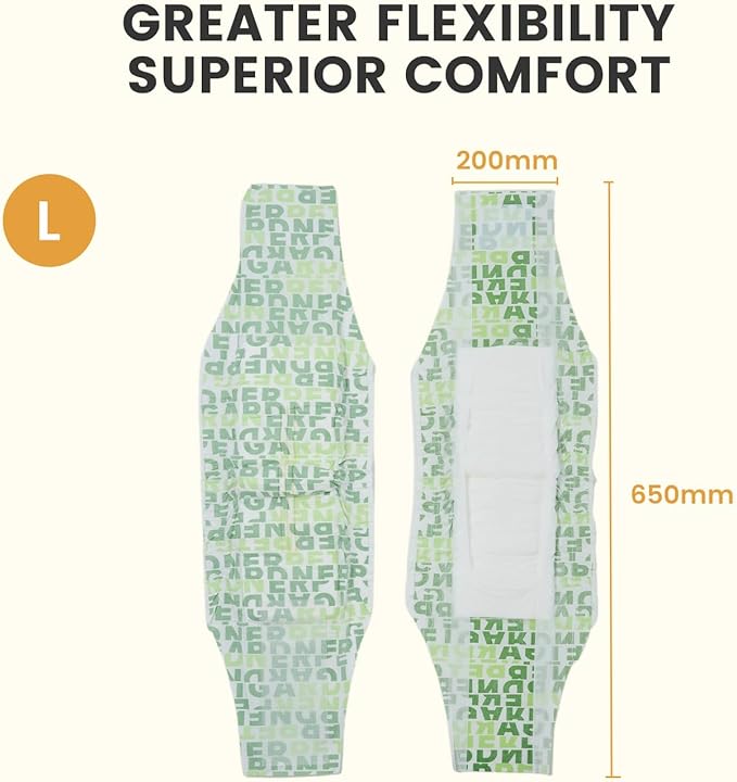 Gardner Pet Male Dog Diapers Disposable 30 Ct, Male Dog Wraps with Wetness Indicator & Flashdry Gel Technology, Dog Diapers Male for Puppy Training, Marking, Incontinence, Travel - Large