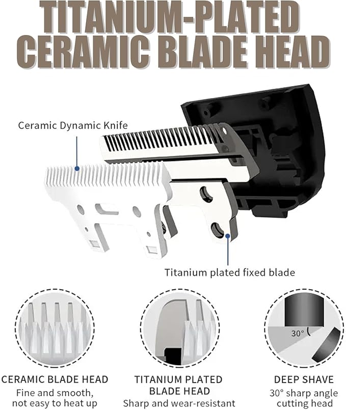 Dog Grooming Clippers, Low Noise, Electric Quiet, Adjustable Clipper Comb, Rechargeable Cordless Dog Hair Clippers for Dogs Cats Pets (White)