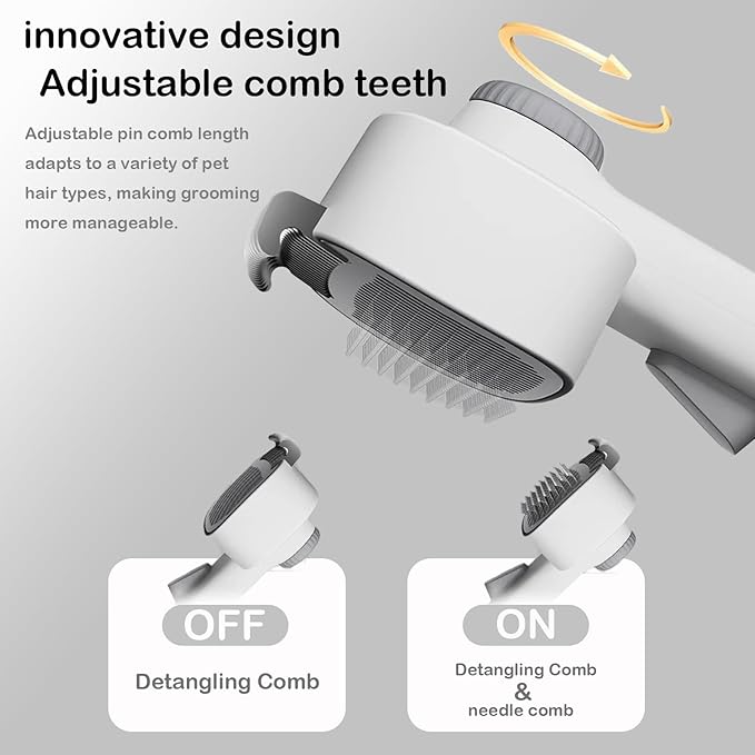 2-in-1 Pet Deshedding Brush Cat Dematting Comb for Indoor Cats and Dogs Comb for Shedding Long & Short Hair Gentle Massage Grooming Tool Easy to Remove Loose Undercoat,Matted Fur & Tangles