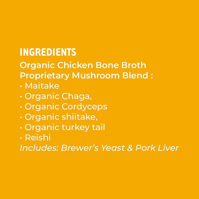 iHeartDogs Bone Broth & Collagen for Dogs - Bone Broth & Mushroom Gold Powder Supplement for Immune System Support, Improved Mobility & Flexibility and Natural Detox - Turkey Tail Mushroom for Dogs