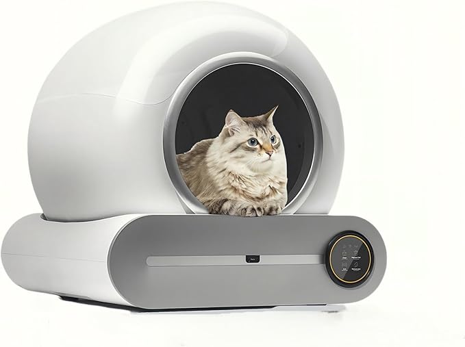 Automatic Cat Litter Box Large Capacity for Multiple Cats,Intelligent Self-Cleaning Cat Litter Box with APP Control, Self Cleaning Large Cat Toilet, Automatic Cleaning, One Click Sand Change