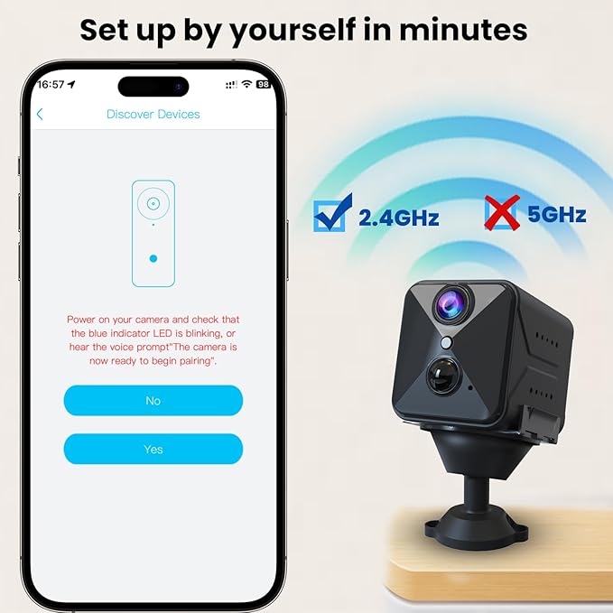 javiscam 2025 Upgraded Hidden Spy Camera,4K HD Mini Cam for Home with Night Vision,100 Days Long Battery Life, Motion Detection,Remote Viewing,Wireless Camera for Pet/Baby/Nanny Surveillance