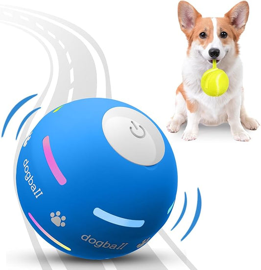 PetDroid Interactive Dog Toys Dog Ball,[2025 Newly Upgraded] Durable Motion Activated Automatic Rolling Ball Toys for/Small/Medium/Large Dogs,USB Rechargeable(Blue)