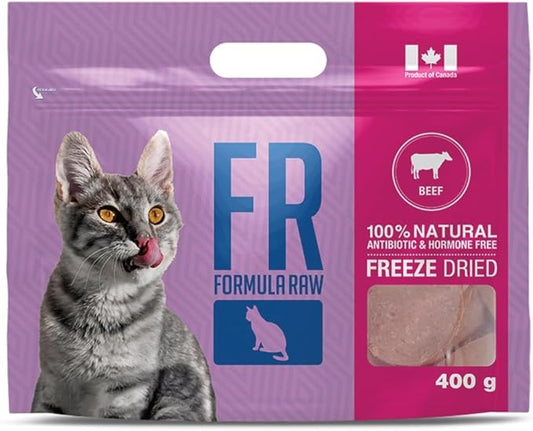 Freeze-Dried Raw Cat Food - Beef Formula, High Protein, Grain-Free, Whole Ingredients, No Additives, Meal Mixer or Topper - Supports Healthy Digestion, Coat, and Joints