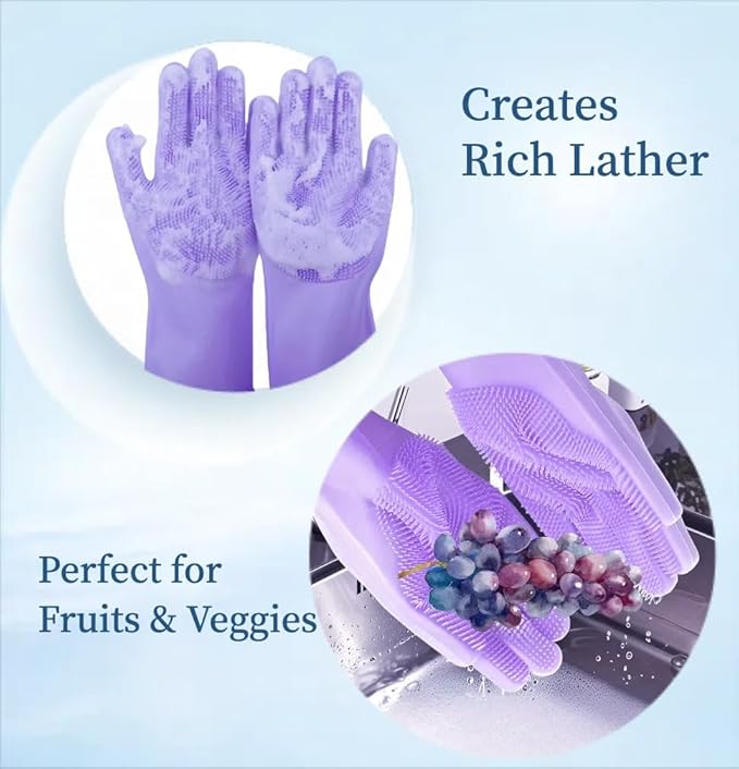 Dog Bathing Gloves - Long-Sleeved Silicone Gloves, High-Density Massage Column Design, Suitable for Bathing, Massaging and Combing Cats and Dogs at Home or in Pet Shops