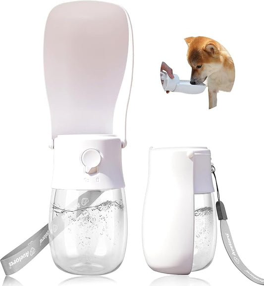Foldable Dog Water Bottle, Portable Dog Water Dispenser, Outdoor Pet Water Bottle for Cat, Puppy, Walking, Hiking, Travel. Dishwasher Safe, 10oz