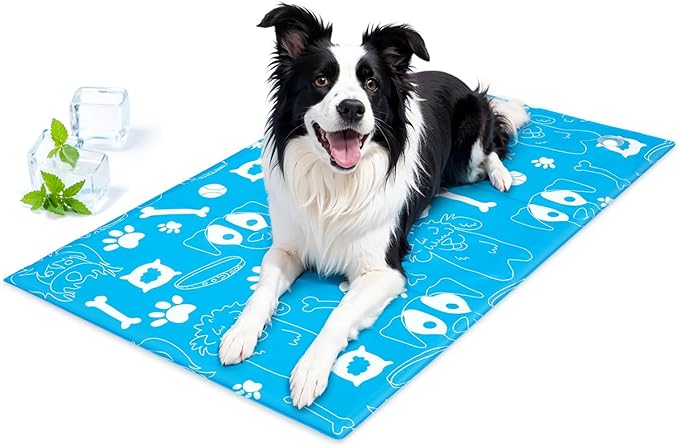 Ownpets Dog Cooling Mat, X-Large 43" x 27" Instant Cooling Pet Pad, Thickened Portable Pet Cool Pad for Dogs and Cats, Leakproof Water-Filled Summer Relief Mat for Crate, Floor, Car, Outdoor