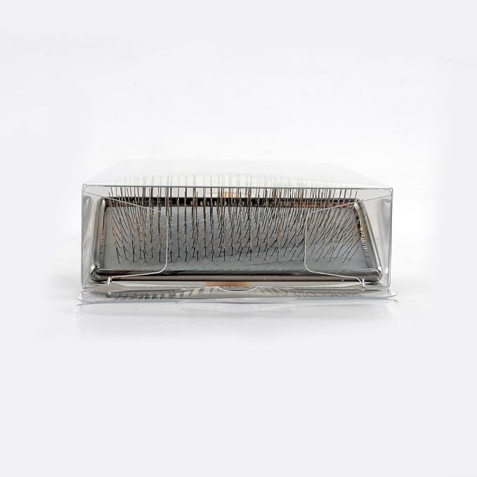 Wooden Slicker Brush - Stainless Steel Soft Pins for Pet Grooming (Size M)
