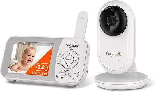 Gigaset Baby Monitor with Camera and Audio - VS280 No WiFi Portable Video Infant Monitor 2.8" Screen, Auto Night Vision, Temperature Alert, 1000ft Range, Ideal for Baby, Elderly, Pet