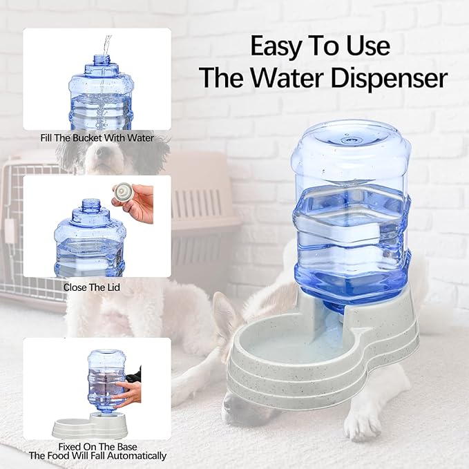 Automatic 6L Large Capacity Dog and Cat Water Dispenser Station,Pet Water Feeder Dispenser,Animal Automatic Gravity Water Drinking Fountain Bottle for Small to Large Dogs and Cats