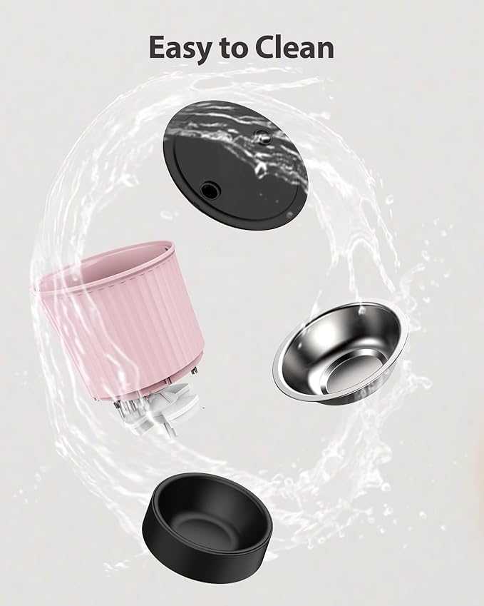 Petory Timed Automatic Cat Feeders - 4L Programable Dry Food Dispenser for Cats and Small Medium Dogs 6 Meals with Desiccant Bag Dual Power Supply 10S Voice Recorder