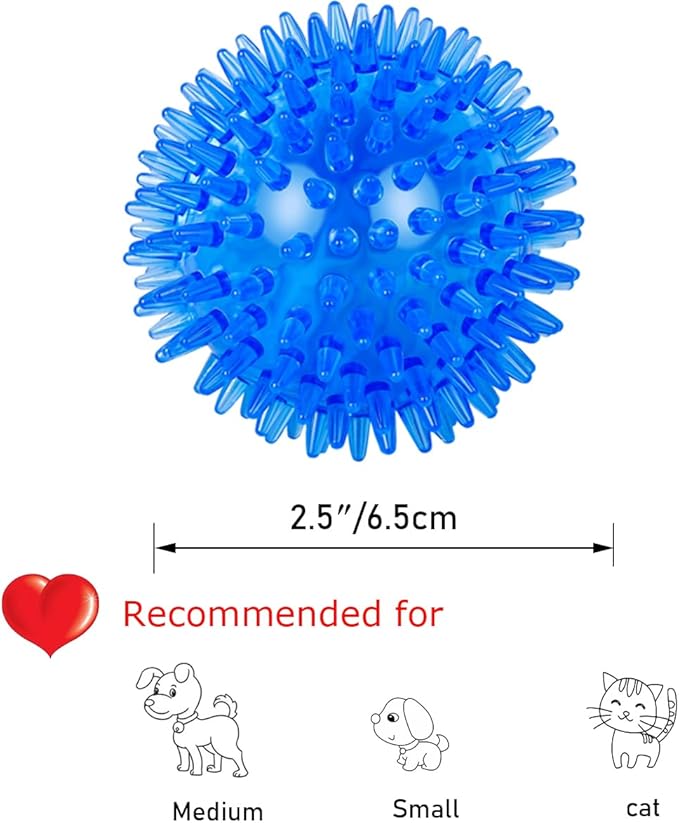 Dog Toys - Squeaky Balls for Small & Medium Dogs (3 Pack), Clean Teeth & Train