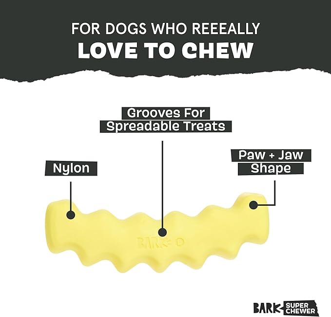 Barkbox Crinkle Fry Dog Toy for Large Dogs, Super Tough Nylon Construction for Aggressive Chewers and Designed for Durable Playtime