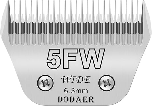 Detachable Pet Dog Grooming Blades-Size 5FW Dog Grooming Wide Blade,Cutting Length 1/4" 6.3mm,Compatible with Most Andis,Oster A5,Wahl km10 Clippers
