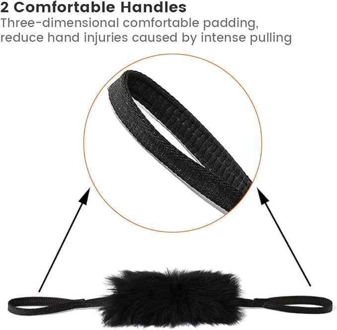 HOWGO Dog Rope Toy - Double Handle Dog Bungee Chaser Toy 100% Sheepskin,Sheep Smell Tug Toy for All Breeds(Mint Green, Large)