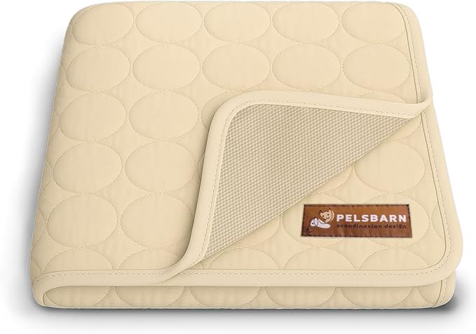 Pelsbarn Dog Cooling Mat- Ice Silk Summer Comfort, Self Cooling, Non-Slip Dog Pad, Durable & Washable, Mat for Extra Large Dogs 85x115 cm, Support Shelter Dogs with Every Purchase (Beige)