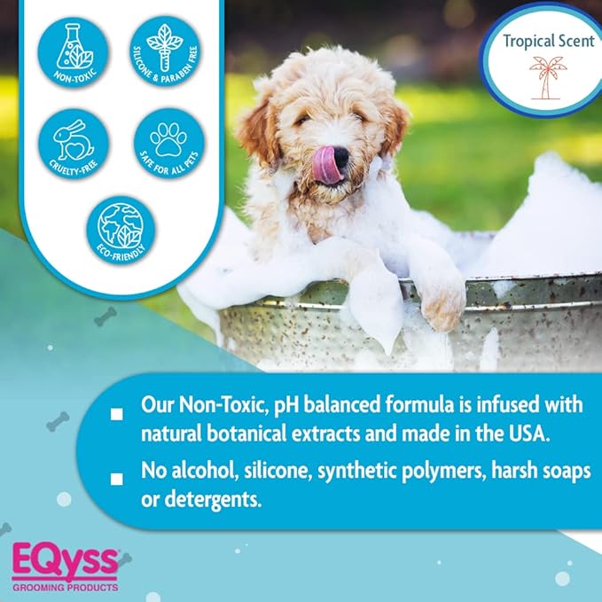EQyss Premier Pet Shampoo - Cleanses & Moisturizes Coat, Adds Volume, Intensifies Colors, Residue-free Finish - For All Dogs, Cats, Puppies (16 oz)