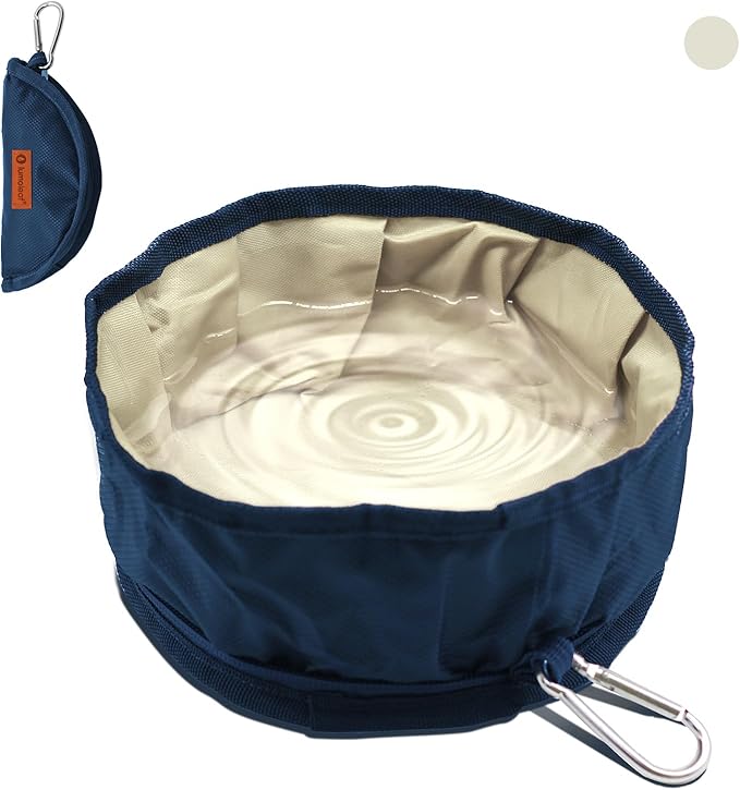 LumoLeaf Collapsible Dog Bowls, Large 68oz/80oz Lightweight Foldable Travel Bowl 10 Cups, Portable Water and Food Bowls for Pets Dogs with Zipper (White)