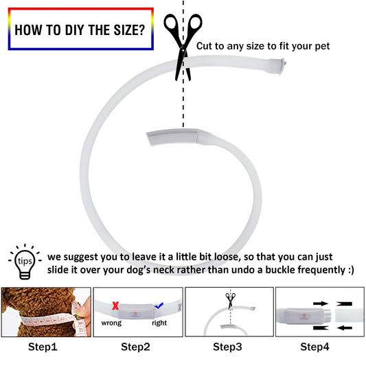 Led Dog Collar Rechargeable USB-C, Super Bright Multi-Color Light Up Collar, Weatherproof Lighted Safety Dog Collar Light for Night Walking,Size Cuttable for Large Medium Small Dogs