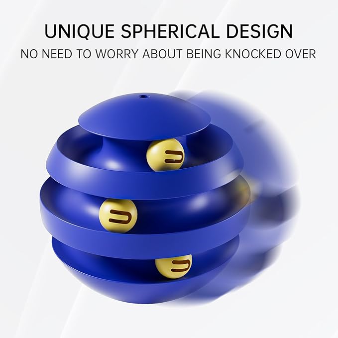 Roly-Poly Round Interactive Toy for cat,Wobbling Tumbler Toys with Bell Toy for Indoor Cats Dark Green