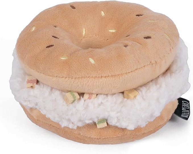 Dog Plush Squeaky Toy, Interactive Bagel Shape Puppy Snuffle Toys, Cute Dog Puzzle Enrichment Toy Treat Puzzle for Small and Medium Dogs