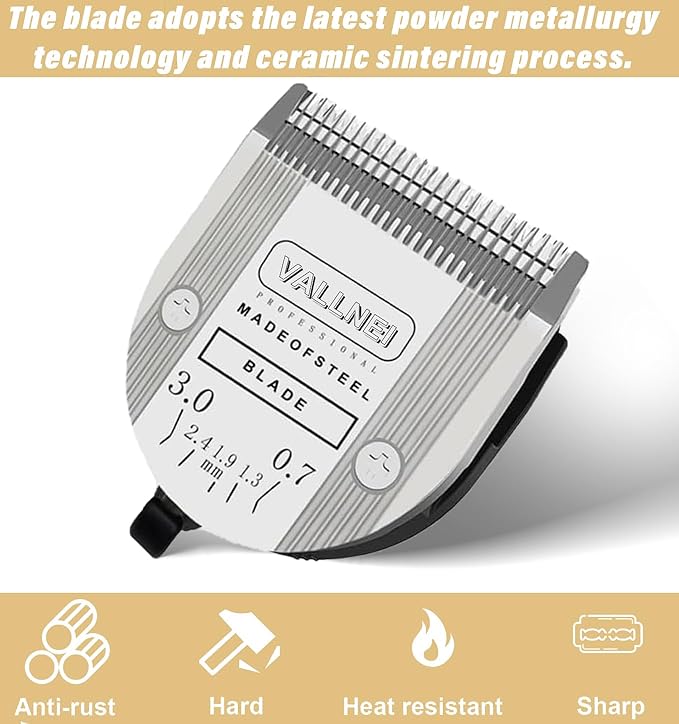 3 Pack Detachable Adjustable Pet Dog Grooming Clipper 5-in-1 Blade Compatible with WAHL Professional Animal Blade Arco, Bravura, Chromado, Creativa, Figura, and Motion Pet, Dog, and Horse Clippers