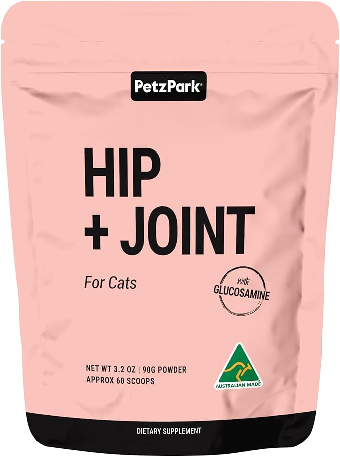 Hip and Joint Supplement for Cats - Glucosamine, Chondroitin, MSM for Joint Hip Care, Arthritis Pain Relief, Mobility Support, Cartilage Health, Inflammation Reduction - Senior Cat Support, 60 Scoops