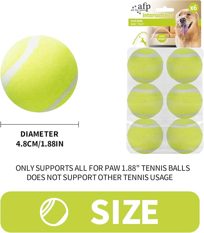 ALL FOR PAWS Dogs Ball Toy, 2" Dog Safety Balls Toy with High Bounce, Exercise and Play Interactive Dogs Tennis Balls Suitable for Ball Launchers