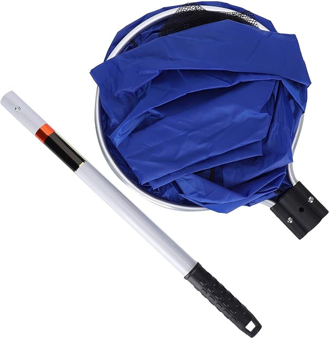 Fishing Net, Aquarium Soft Fishing Net Long Knotless Netting Koi Tansfer Mesh for Medium Large Fish(Diameter 40CM, Handle 50CM)